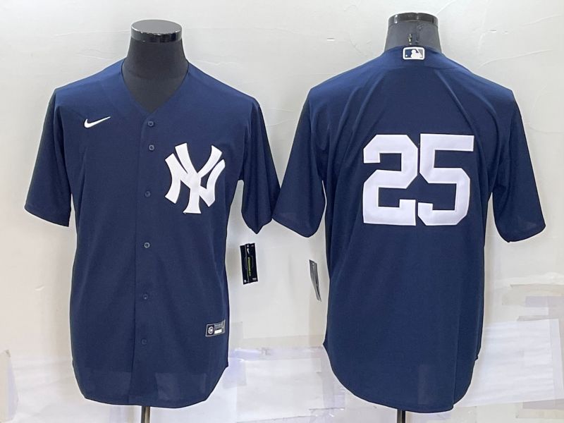 Cheap Men New York Yankees 25 No Name Blue Game 2022 Nike MLB Jersey